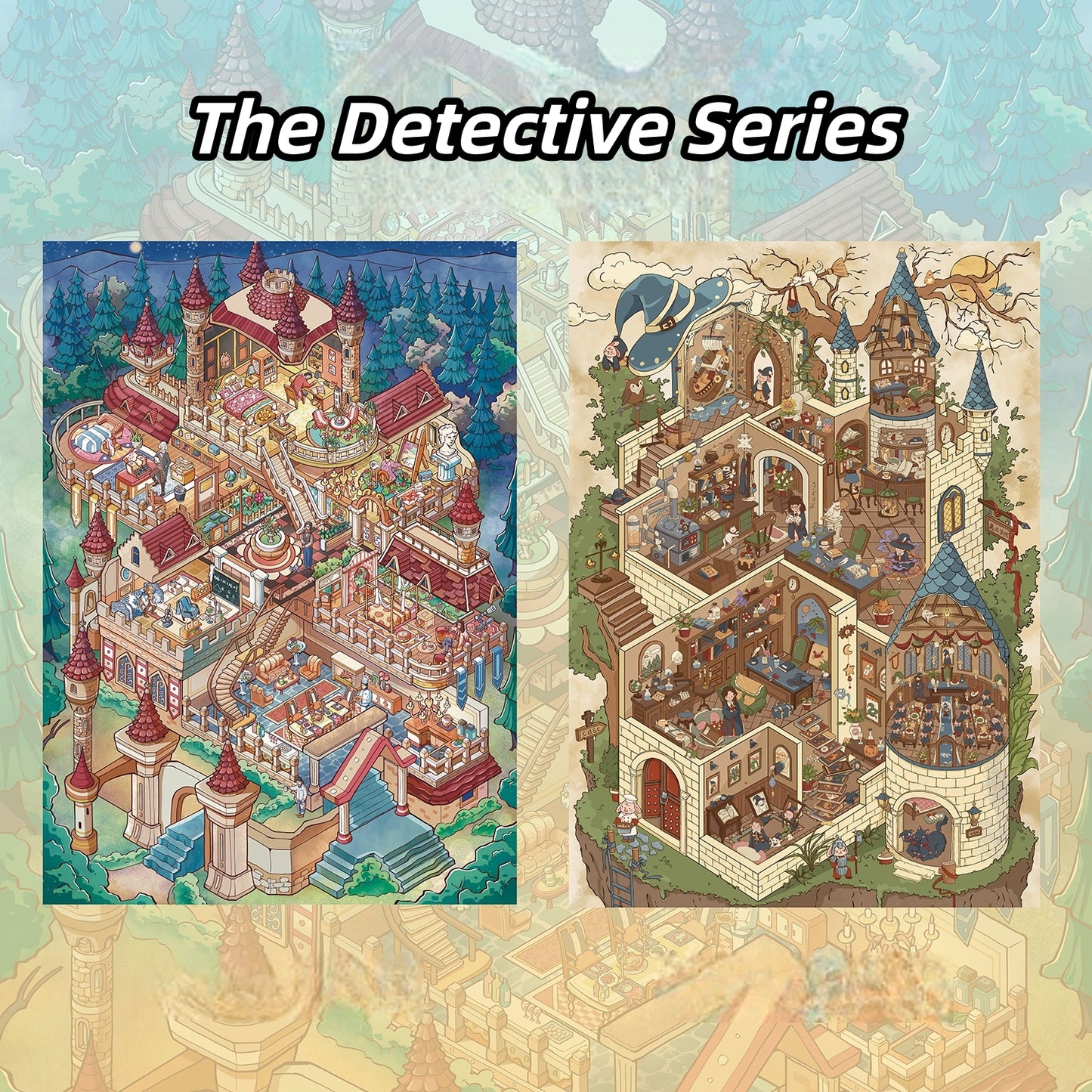 The Detective Series 3D Sticker | 2 Cute Miniature Scenes