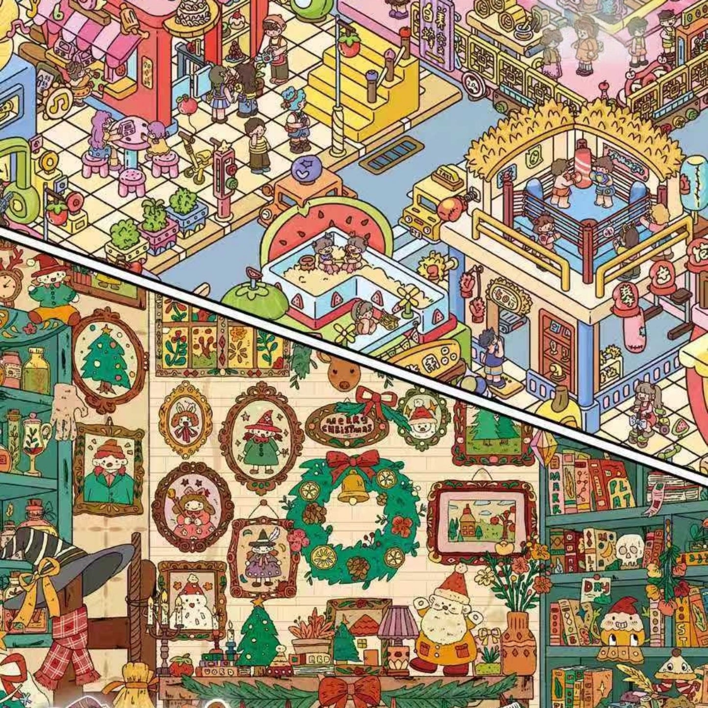 Little Sorceress's Christmas Carnival 3D Sticker | 2 Cute Miniature Scenes