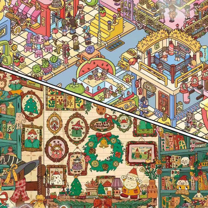 Little Sorceress's Christmas Carnival 3D Sticker | 2 Cute Miniature Scenes