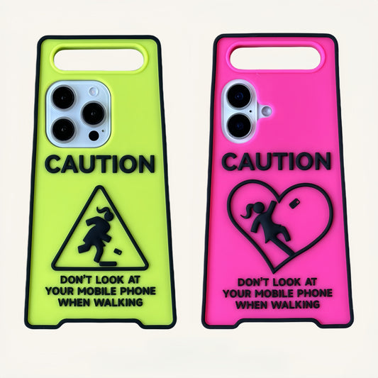 Funny Warning Sign Silicone Phone Case
