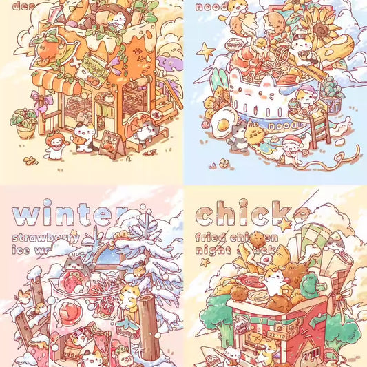 Inspiration Dream Catcher Pavilion 3D Sticker | 4 Cute Miniature Scenes