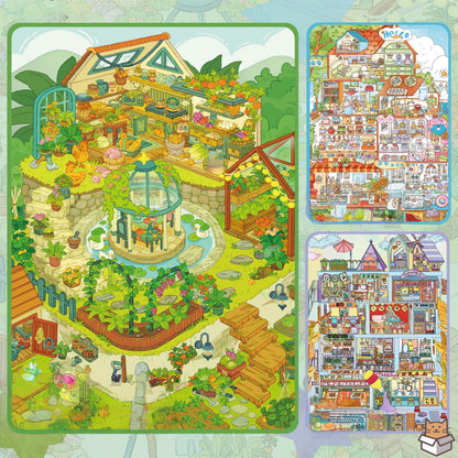 A Trio of Living 3D Sticker | 3 Cute Miniature Scenes