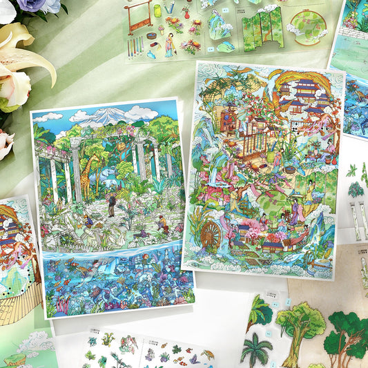 Hidden Wonders 3D Sticker | 2 Cute Miniature Scenes