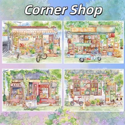 Corner Shop 3D Sticker | 4 Cute Miniature Scenes