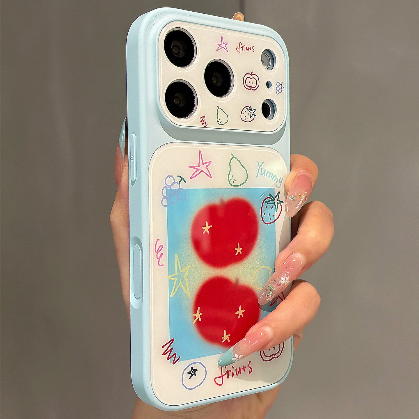 Blue Ombre Red Apple Acrylic Phone Case