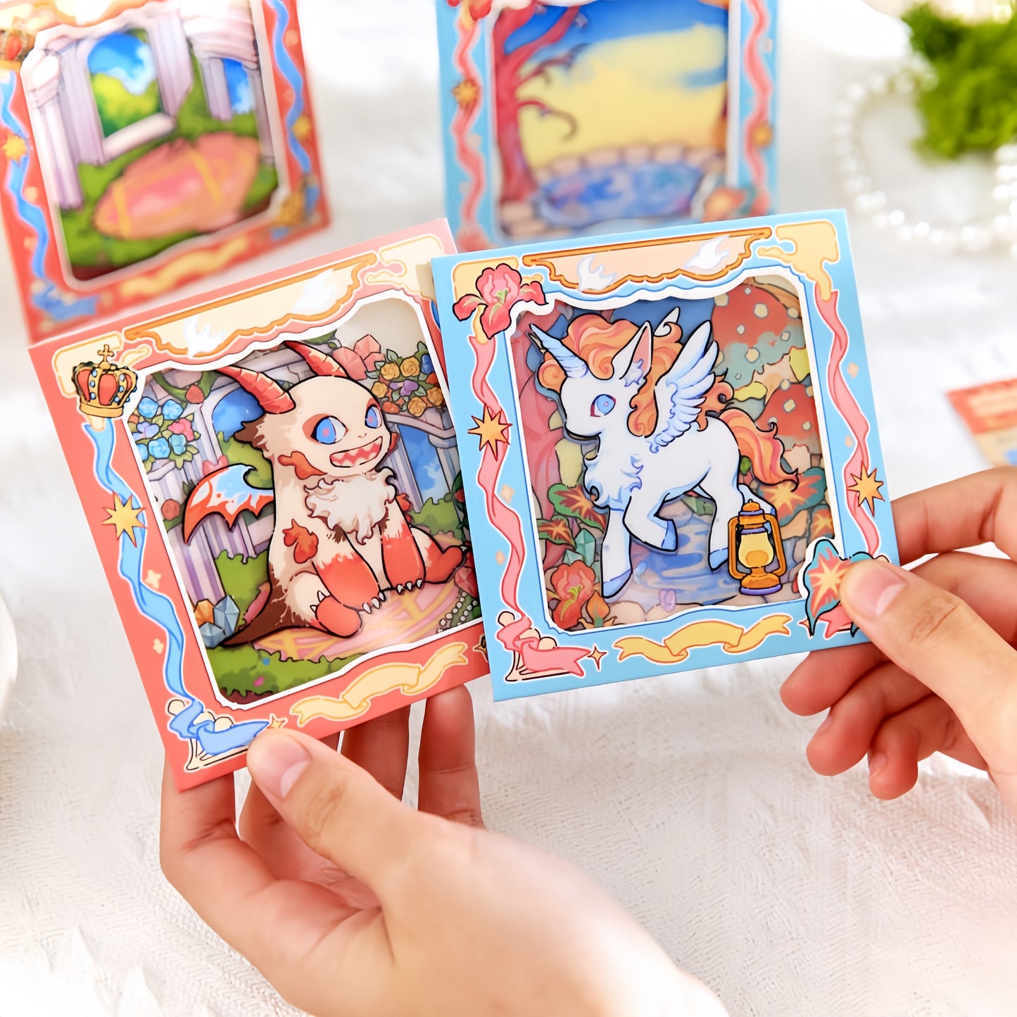 X-ray of Fantasy Creatures 3D Sticker | 2 Cute Miniature Scenes