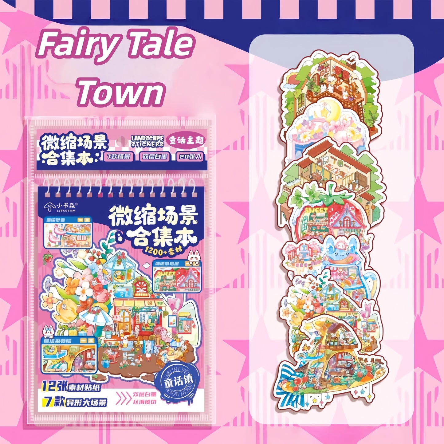 Fantasy Town 3D Sticker Book