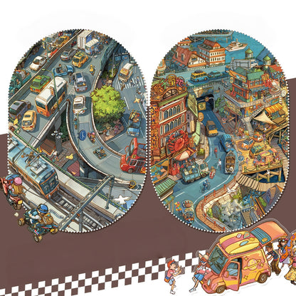 Work Hard 3D Sticker | 2 Cute Miniature Scenes