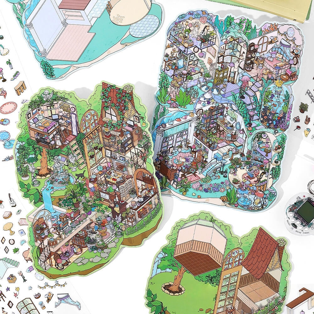 My Dream House 3D Sticker | 2 Cute Miniature Scenes