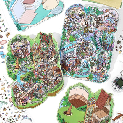 My Dream House 3D Sticker | 2 Cute Miniature Scenes