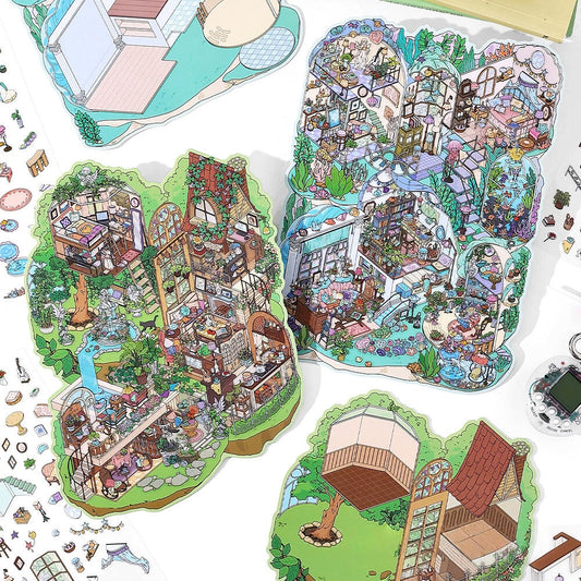 My Dream House 3D Sticker | 2 Cute Miniature Scenes