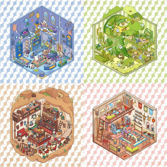 Fantasyland 3D Sticker Scenes | 4 Cute Miniature Sticker