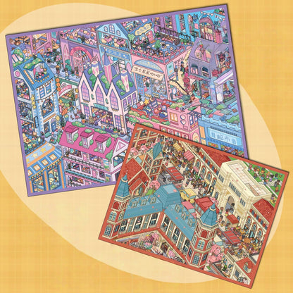 Where Petals Meet the Stars 3D Sticker | 2 Cute Miniature Scenes
