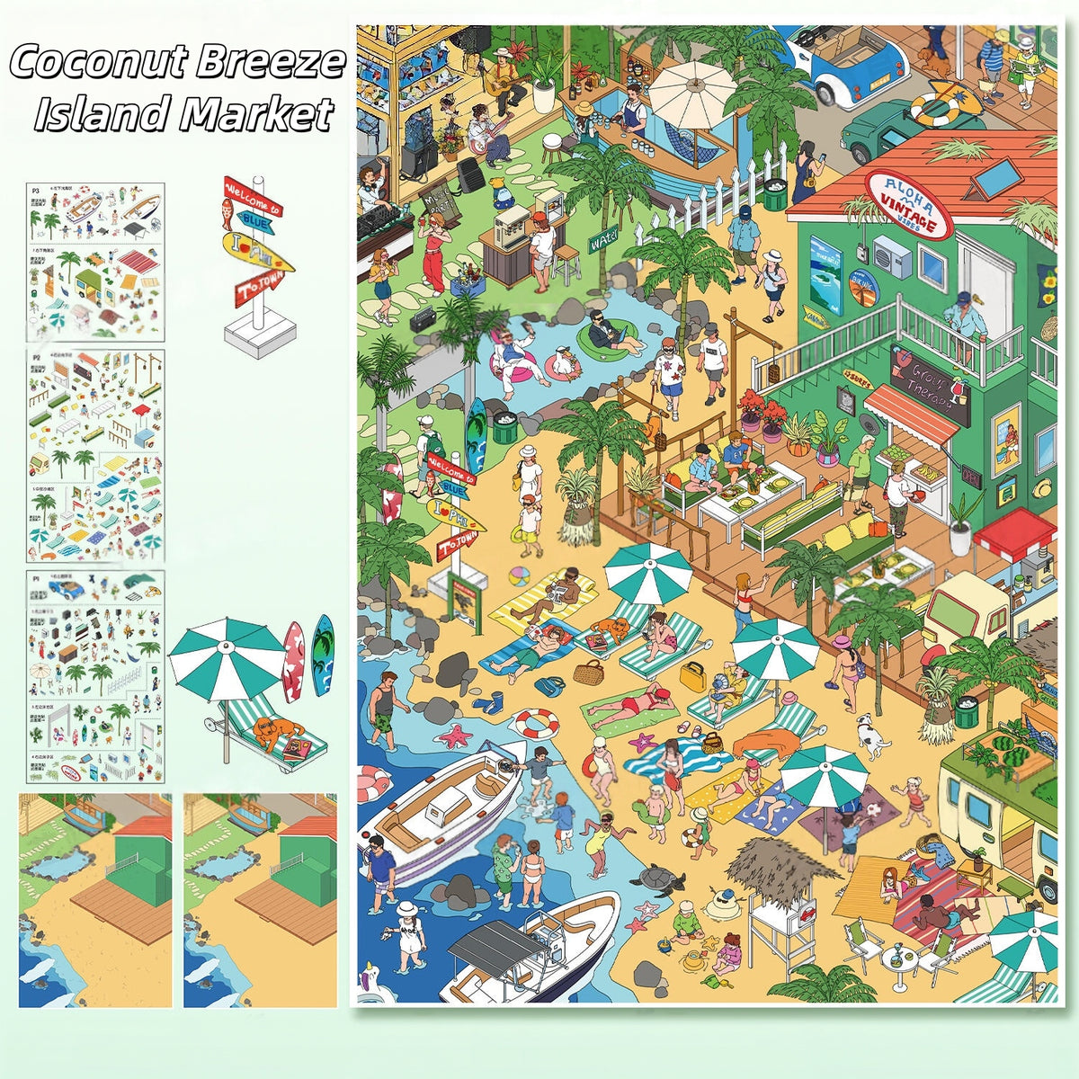 Warm Days 3D Sticker | 2 Cute Miniature Scenes