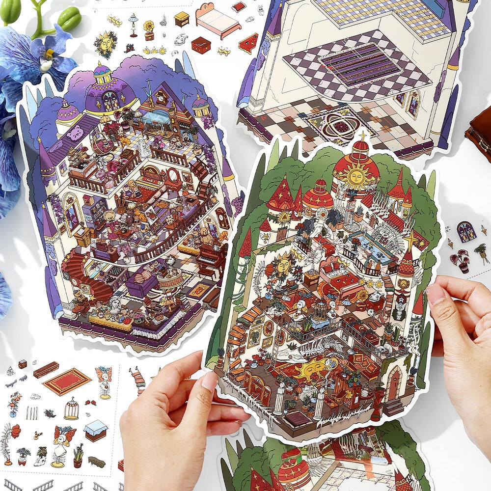 Scary Castle 3D Sticker | 2 Cute Miniature Scenes