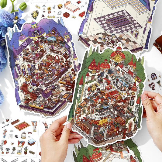 Scary Castle 3D Sticker | 2 Cute Miniature Scenes