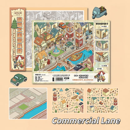 City Blocks 3D Sticker | 2 Cute Miniature Scenes