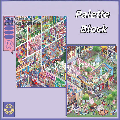 Palette Block 3D Sticker | 2 Cute Miniature Scenes