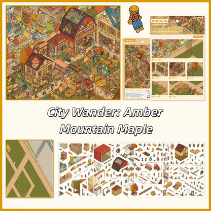 City Wander 3D Sticker | 6 Cute Miniature Scenes