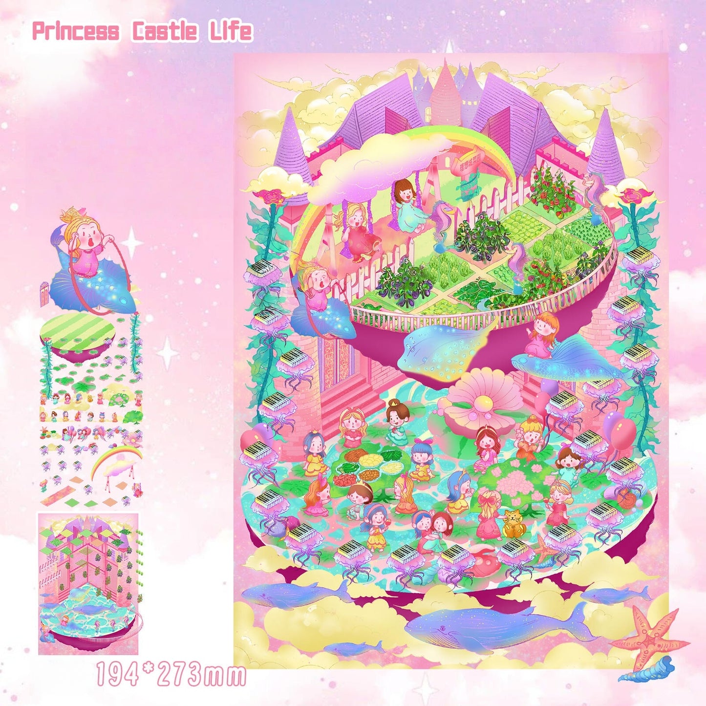 Princess Castle Life 3D Sticker