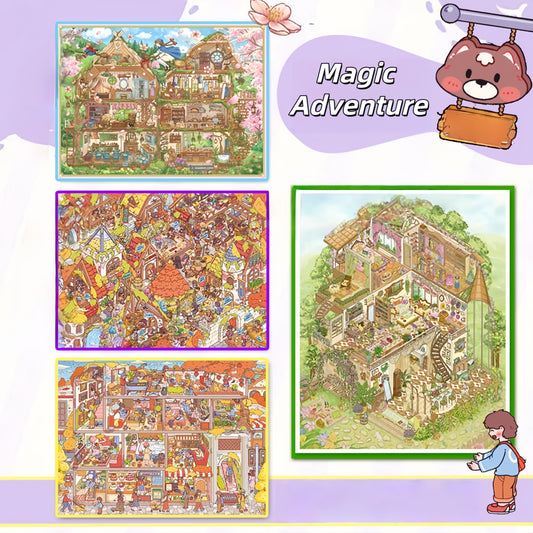 Magic Adventure 3D Sticker | 4 Cute Miniature Scenes