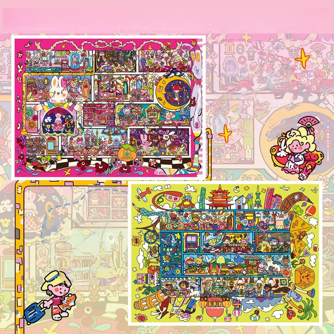 Dreamy Journeys 3D Sticker | 2 Cute Miniature Scenes