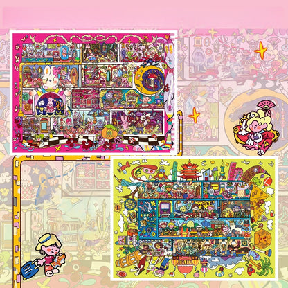 Dreamy Journeys 3D Sticker | 2 Cute Miniature Scenes