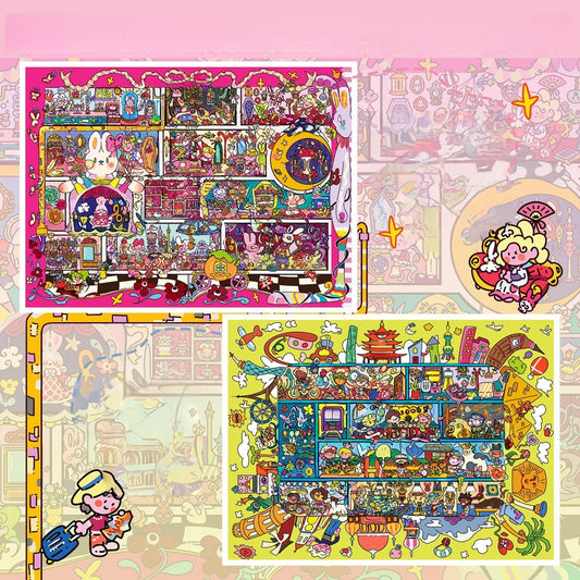 Dreamy Journeys 3D Sticker | 2 Cute Miniature Scenes