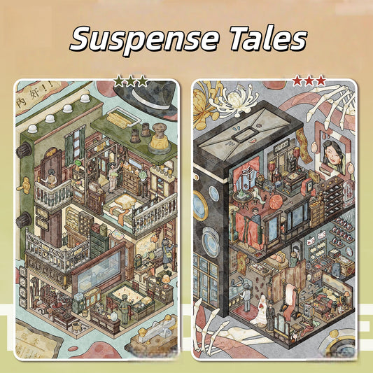 Suspense Tales 3D Sticker | 2 Cute Miniature Scenes