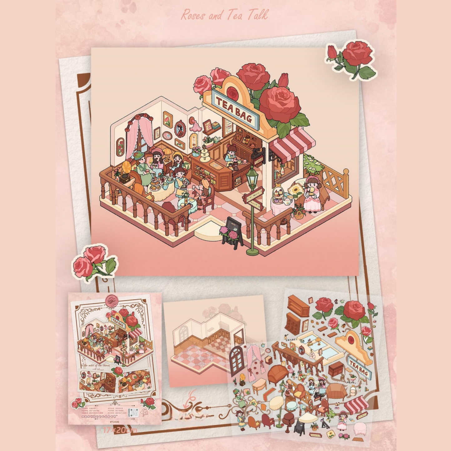 Flower-themed Store 3D Sticker | 3 Cute Miniature Scenes