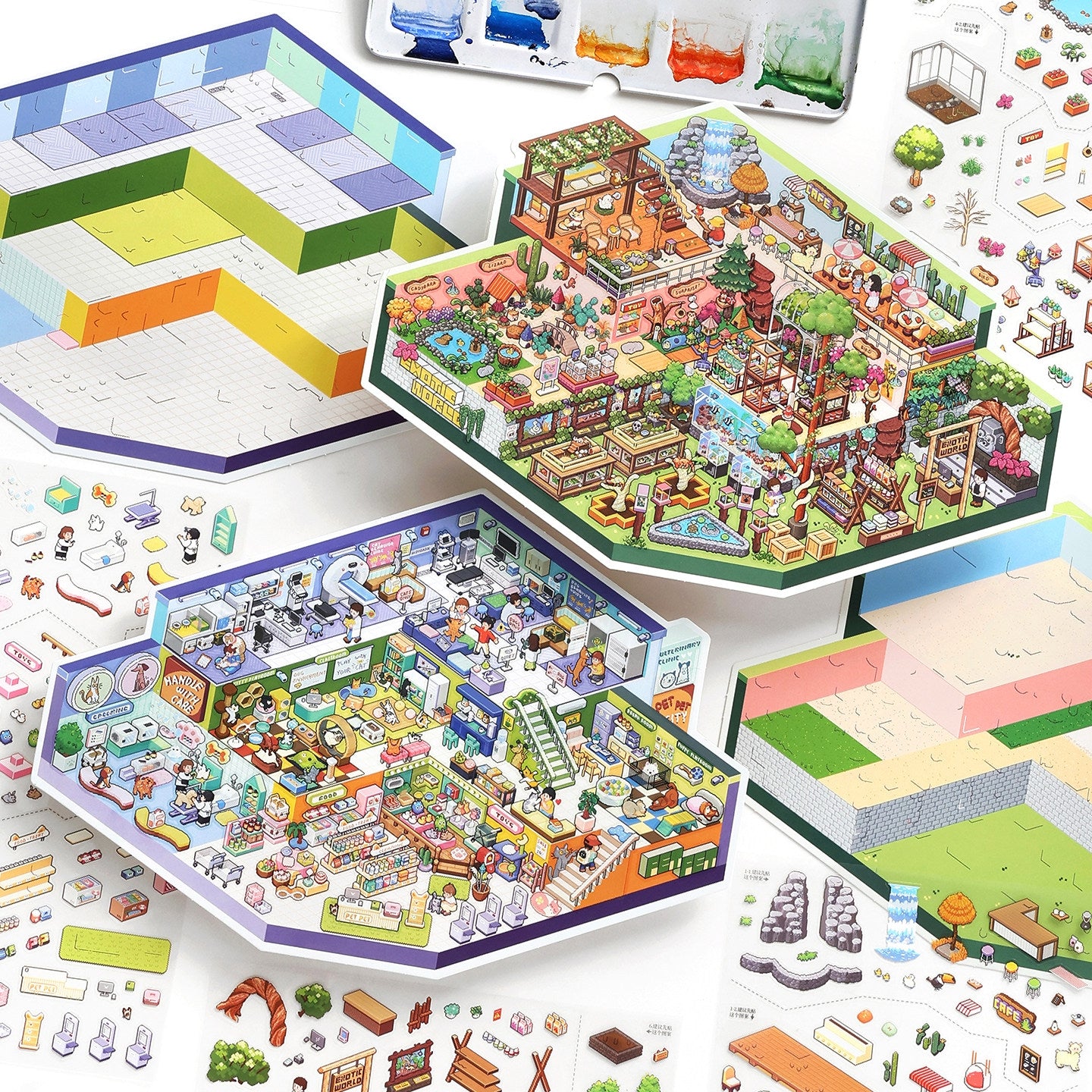 Heal & Keep 3D Sticker | 2 Cute Miniature Scenes