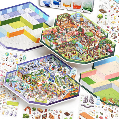 Heal & Keep 3D Sticker | 2 Cute Miniature Scenes