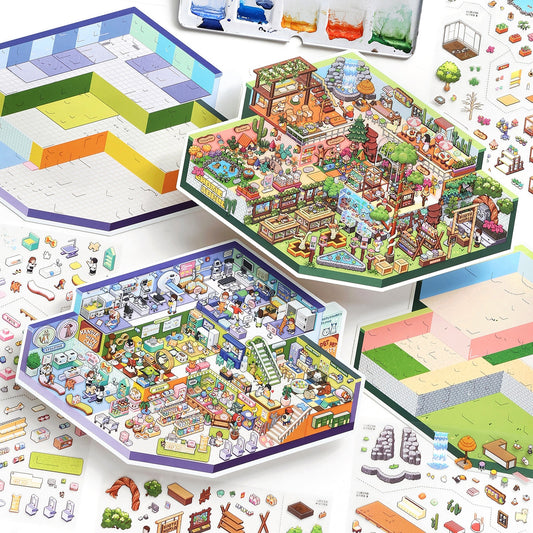 Heal & Keep 3D Sticker | 2 Cute Miniature Scenes