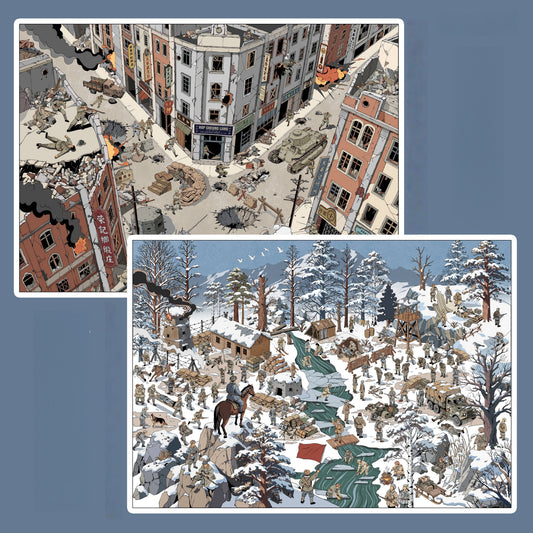 Memories of the Land 3D Sticker | 2 Cute Miniature Scenes