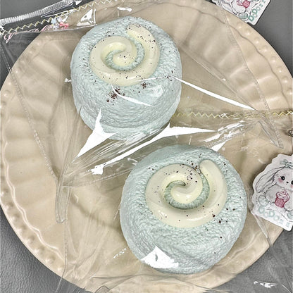 Mint Double-Layer Cream Round Toast Squishy