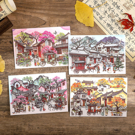 Misty Cloud Court 3D Sticker | 4 Cute Miniature Scene