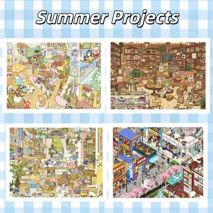 Summer Projects 3D Sticker | 4 Cute Miniature Scenes