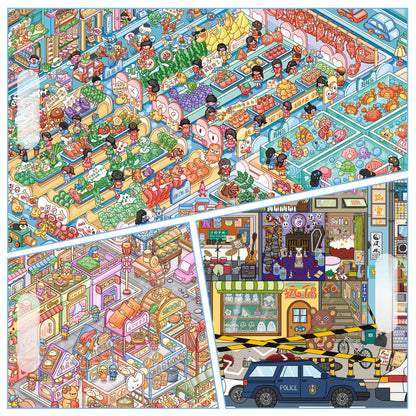 City Corners 3D Sticker | 3 Cute Miniature Scenes