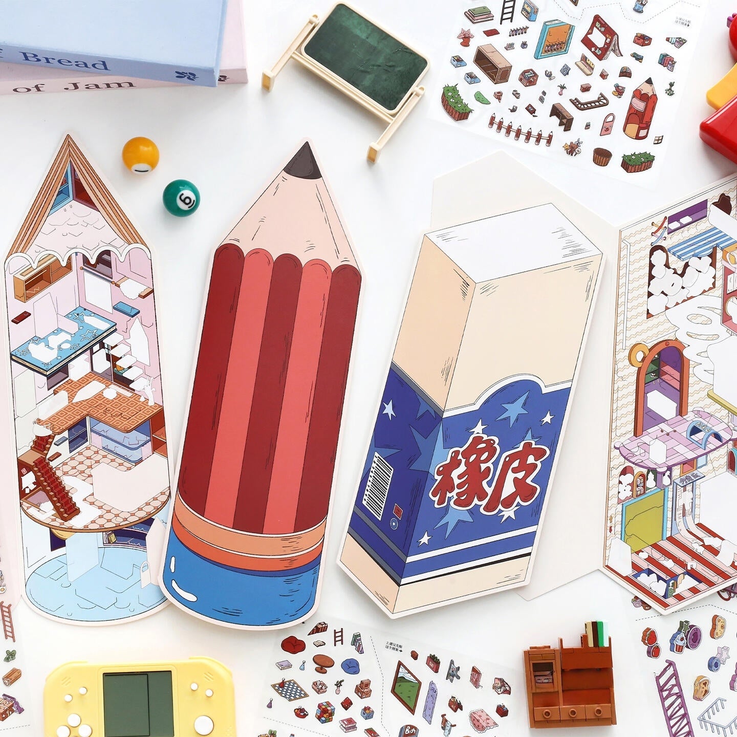 Giant's Stationery 3D Sticker | 2 Cute Miniature Scenes
