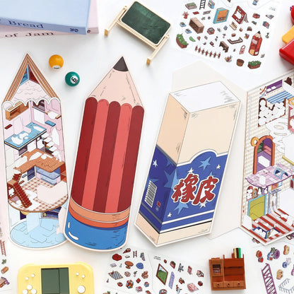 Giant's Stationery 3D Sticker | 2 Cute Miniature Scenes
