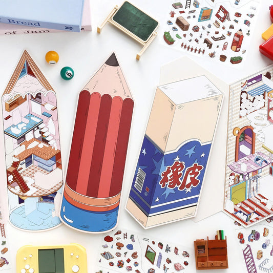 Giant's Stationery 3D Sticker | 2 Cute Miniature Scenes