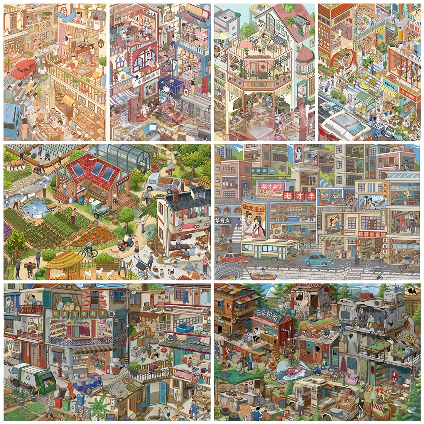 Life Corners 3D Sticker | 8 Cute Miniature Scenes