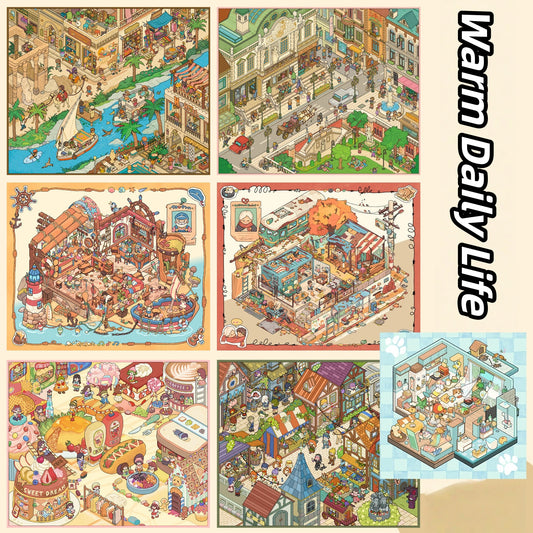 Warm Daily Life 3D Sticker | 7 Cute Miniature Scenes