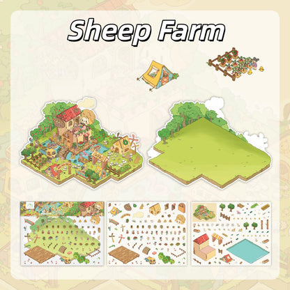 Paw House 3D Sticker | 3 Cute Miniature Scenes