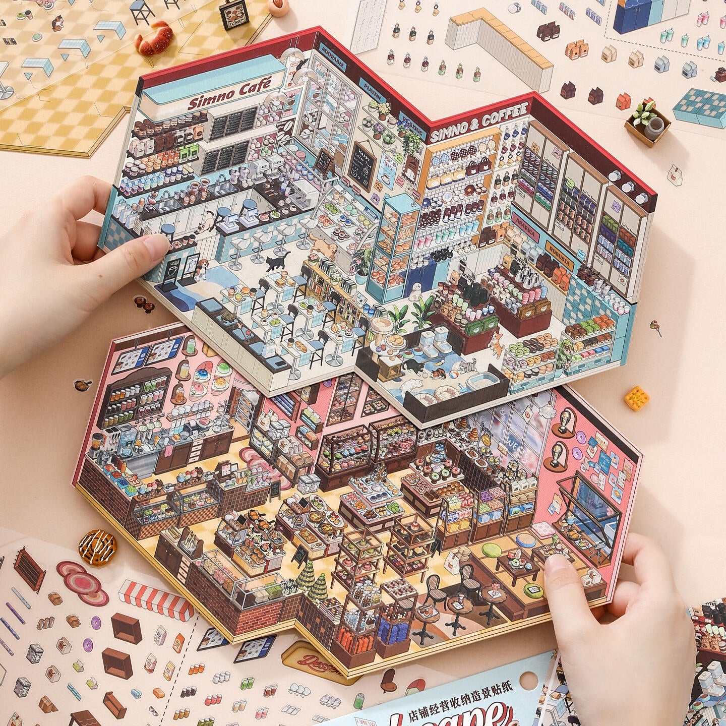 Bitter-Sweet Afternoon 3D Sticker | 2 Cute Miniature Scenes