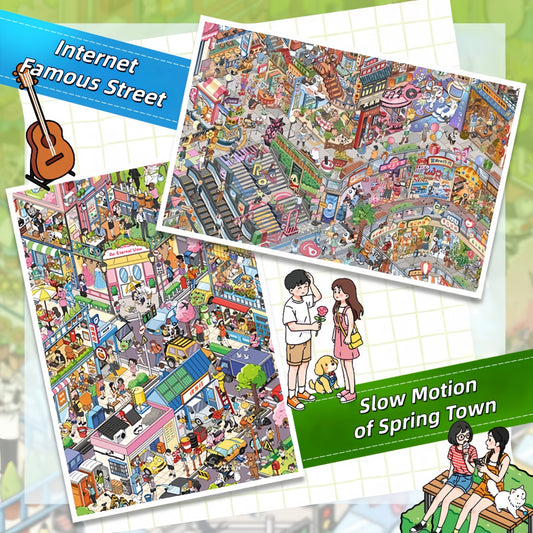 City Moments 3D Sticker | 2 Cute Miniature Scenes