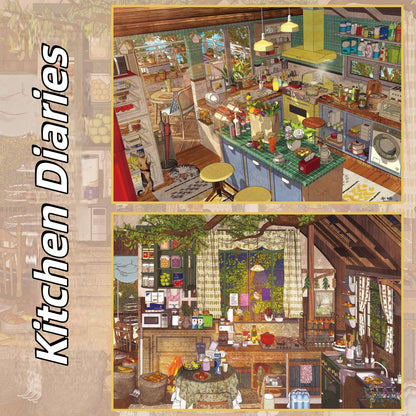 Kitchen Diaries 3D Sticker | 2 Cute Miniature Scenes