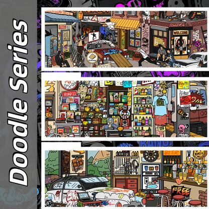 Doodle Series 3D Sticker | 3 Cute Miniature Scenes