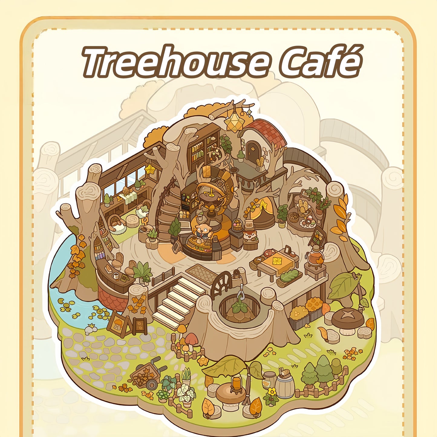 Maple Town's Coffee 3D Sticker | 3 Cute Miniature Scenes