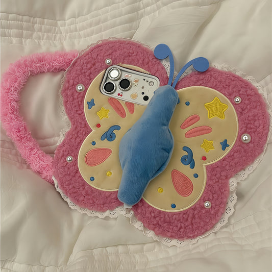 Flip Butterfly Fluffy Phone Case